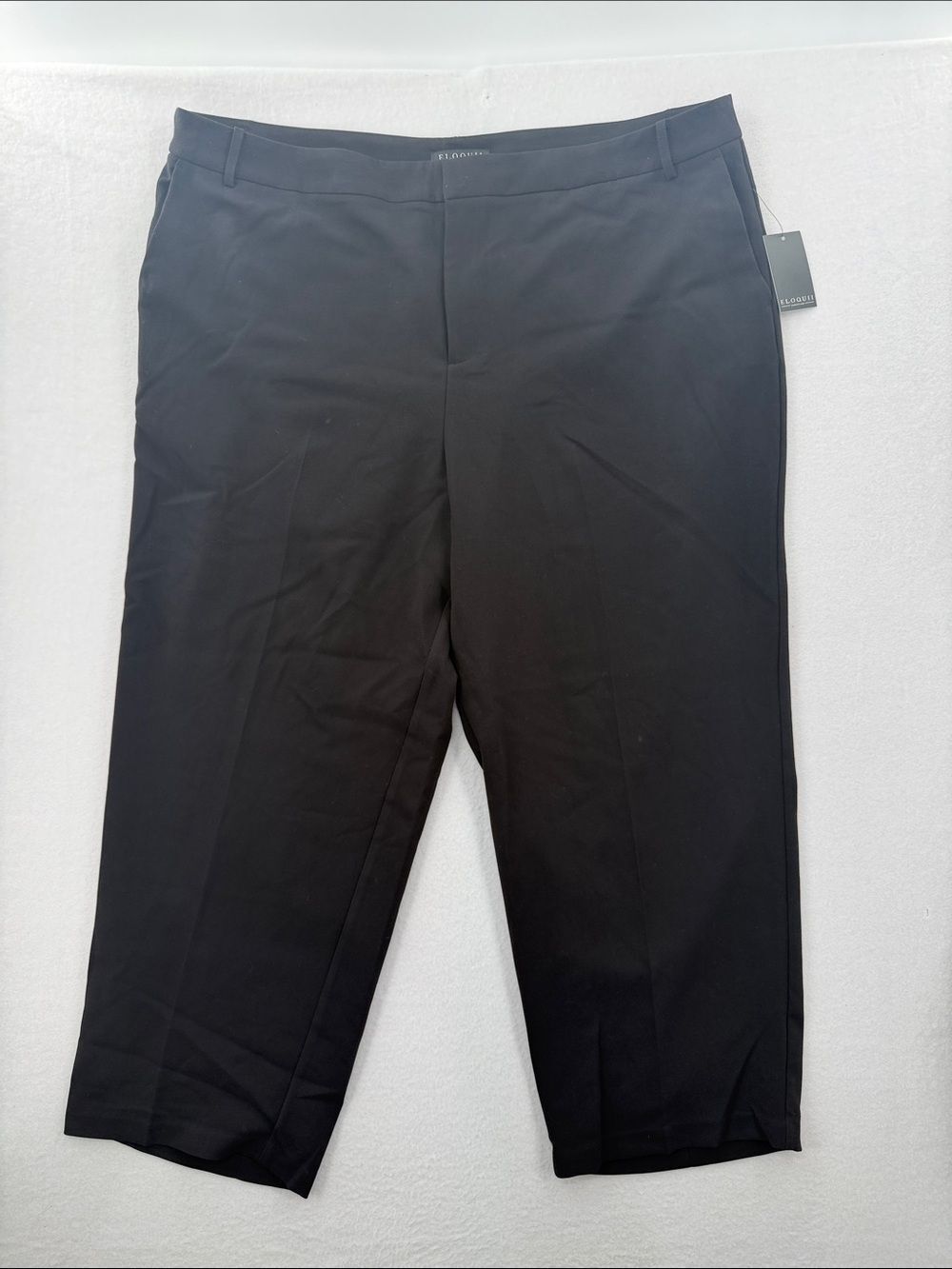 3For$20 Eloquii Black Straight Crop Dress Pants size 24 NWT